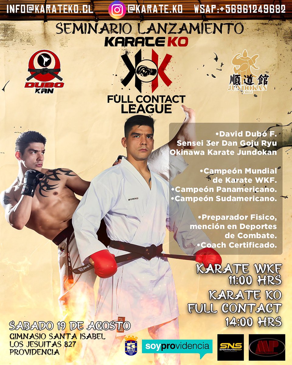 duboone's tweet photo. Llega a Chile KARATE KO FULL CONTACT. La liga de Full Contact que revolucionará los deportes de combate. No te quedes fuera de su evento de lanzamiento, Sábado 19 de Agosto 14:00 hrs. Para mayor información escríbenos a info@karateko.cl https://t.co/TxVaTnQIwS