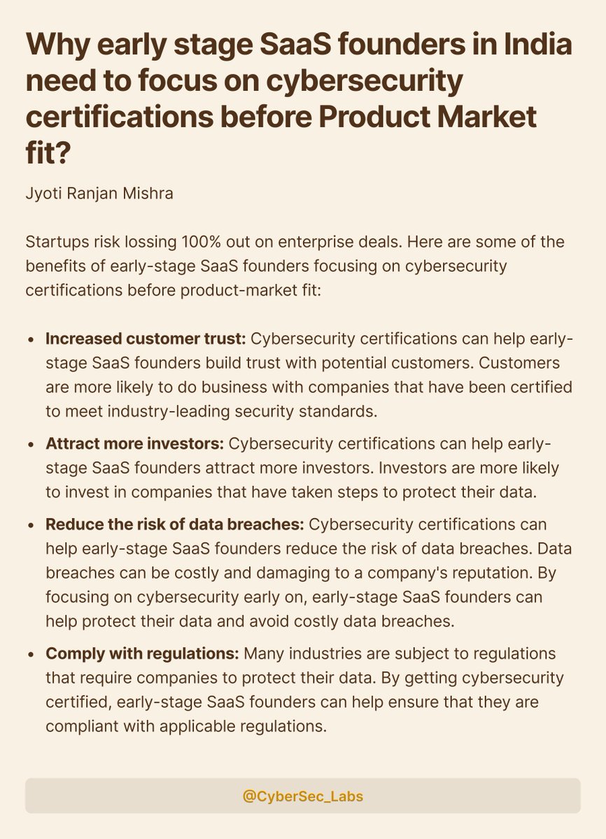AIplantoperator's tweet photo. SaaS companies handle sensitive data, such as customer financial information and personal identifiable information (PII). 

If a SaaS company's data is compromised, it could suffer a major financial loss and damage its reputation. https://t.co/SC8tEZaQyz