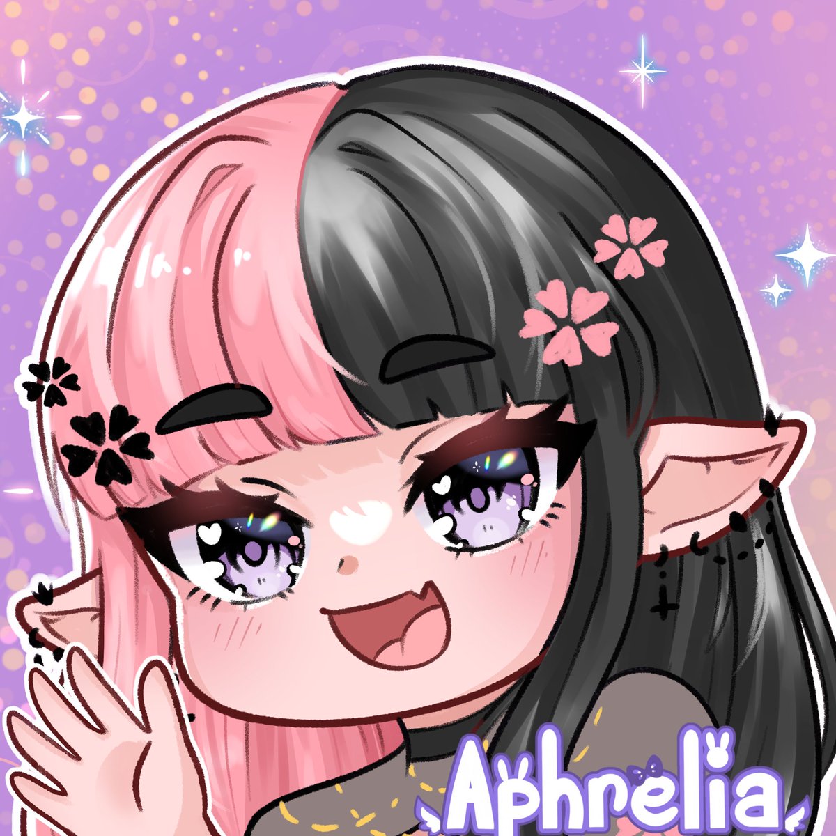 AphreliaVtuber's tweet photo. Participated in Art Fight this year! I didn't get very many done but it was lovely to work on one for Blossom! 

Drink lots of water today friends! 🩵

#ENVtuber #artfight2023 https://t.co/xQorXv6okg