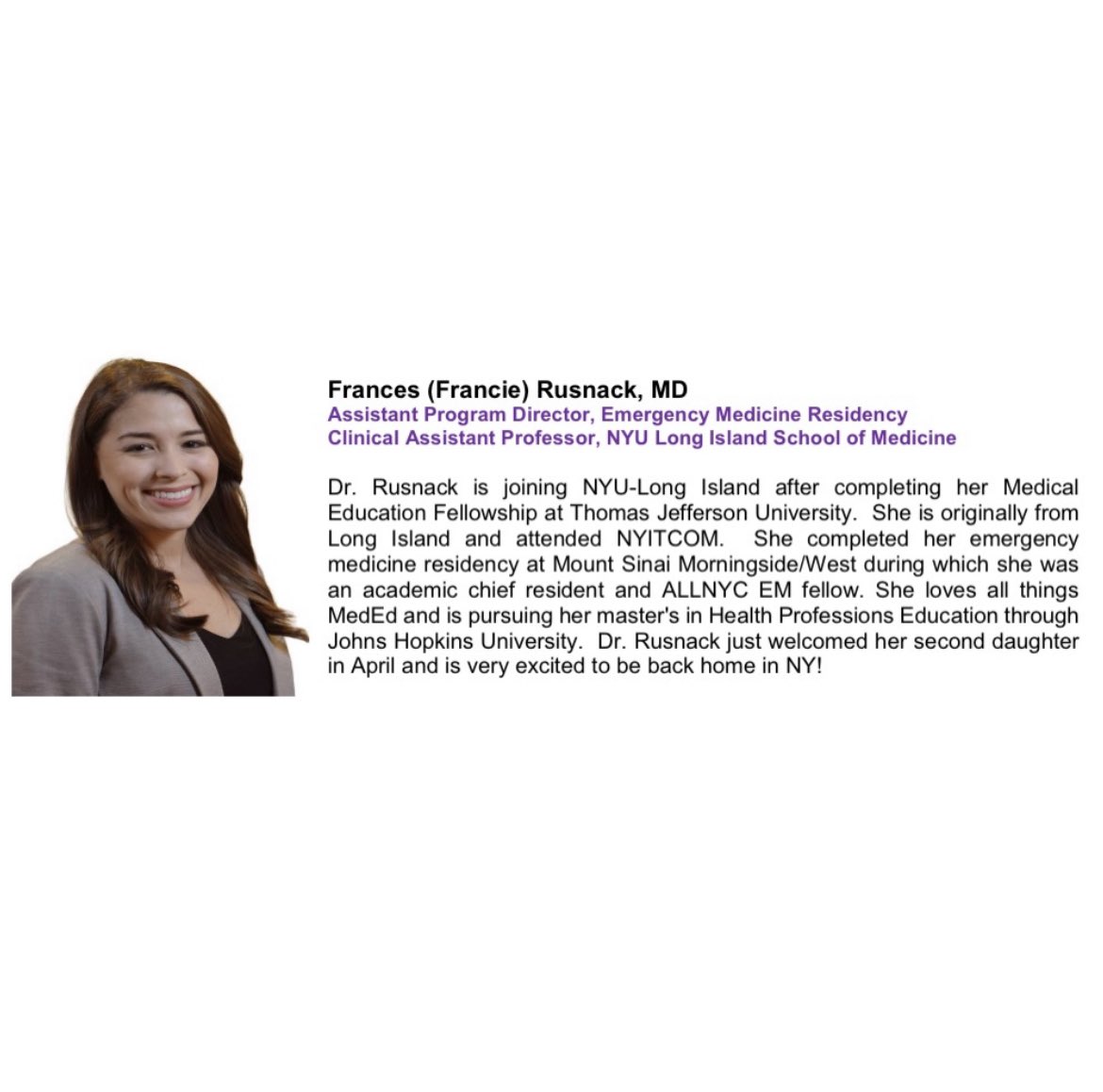 NYUHospLI_EM's tweet photo. Want to get to know our #residency #leadership? Read below &amp; “meet” our team! Even better idea? Meet the team virtually &amp; ask us anything on August 29th at 8PM EST! Comment for more info!

#emergencymedicine  #residencyleadership https://t.co/zntWwHJv0J