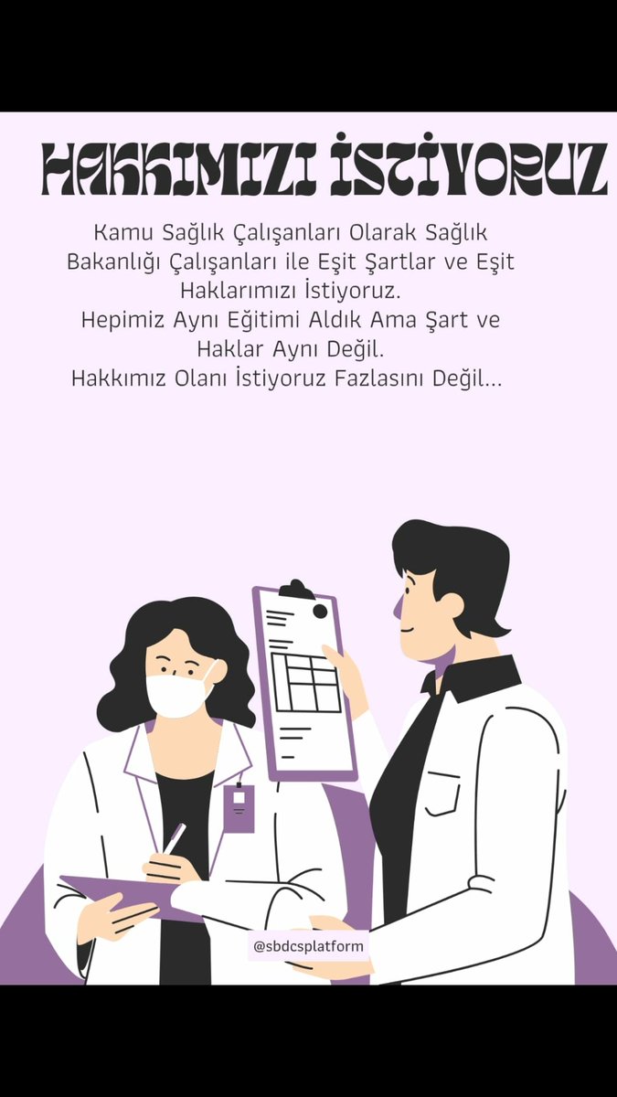 <a href="/Sundus_Sonmez77/">Erciyes77</a> <a href="/MemurSenKonf/">Memur-Sen</a> <a href="/sagliksen/">SAĞLIK-SEN</a> <a href="/_aliyalcin_/">Ali YALÇIN</a> <a href="/SSMahmutFaruk/">Mahmut Faruk DOĞAN</a> @sbdcsplatform ADALET VE HAKKANİYET 
❗KAMU SAĞLIKCISININ İSTEDİĞİ 
TEK TALEBİDİR. 
VİCDANINIZA SESLENİYORUZ, 
🔴SHS AYAKTA,
🔴KAMUDA SAĞLIKÇI AYAKTA
@sbdcsplatform