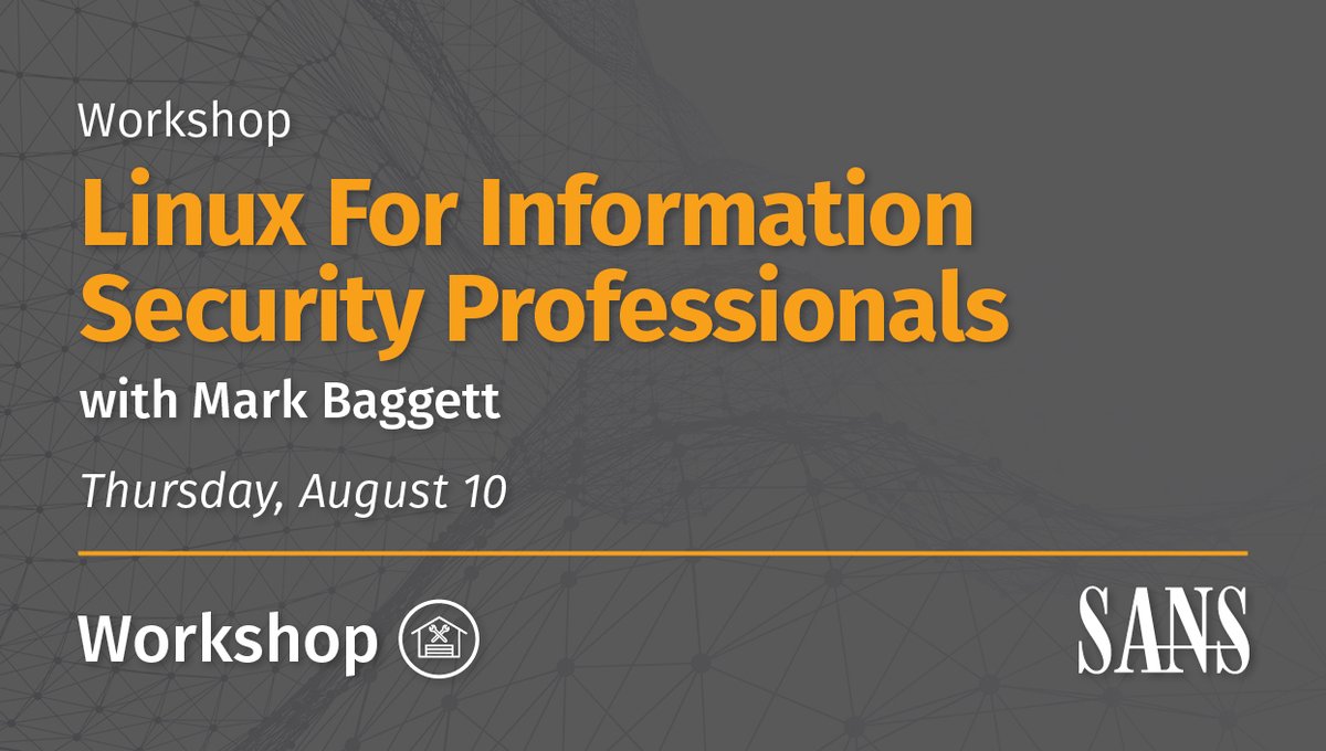 SANSDefense's tweet photo. Join @markbaggett as he introduces the brand new #SEC406 Linux Security for InfoSec Professionals and previews some labs straight from the course.
Register here 👉https://t.co/Rh78dT7hYx https://t.co/KPKvOmHGWN