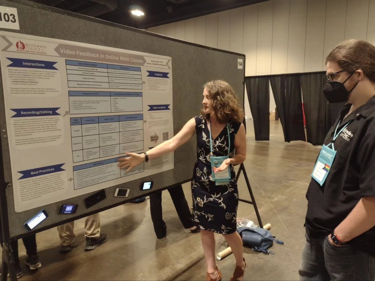 maanewjersey's tweet photo. Grace from @bloomfieldedu @montclairstateu was really into her poster yesterday! #mathfest #maathfest #mathfest2023 https://t.co/CCd7e93M45