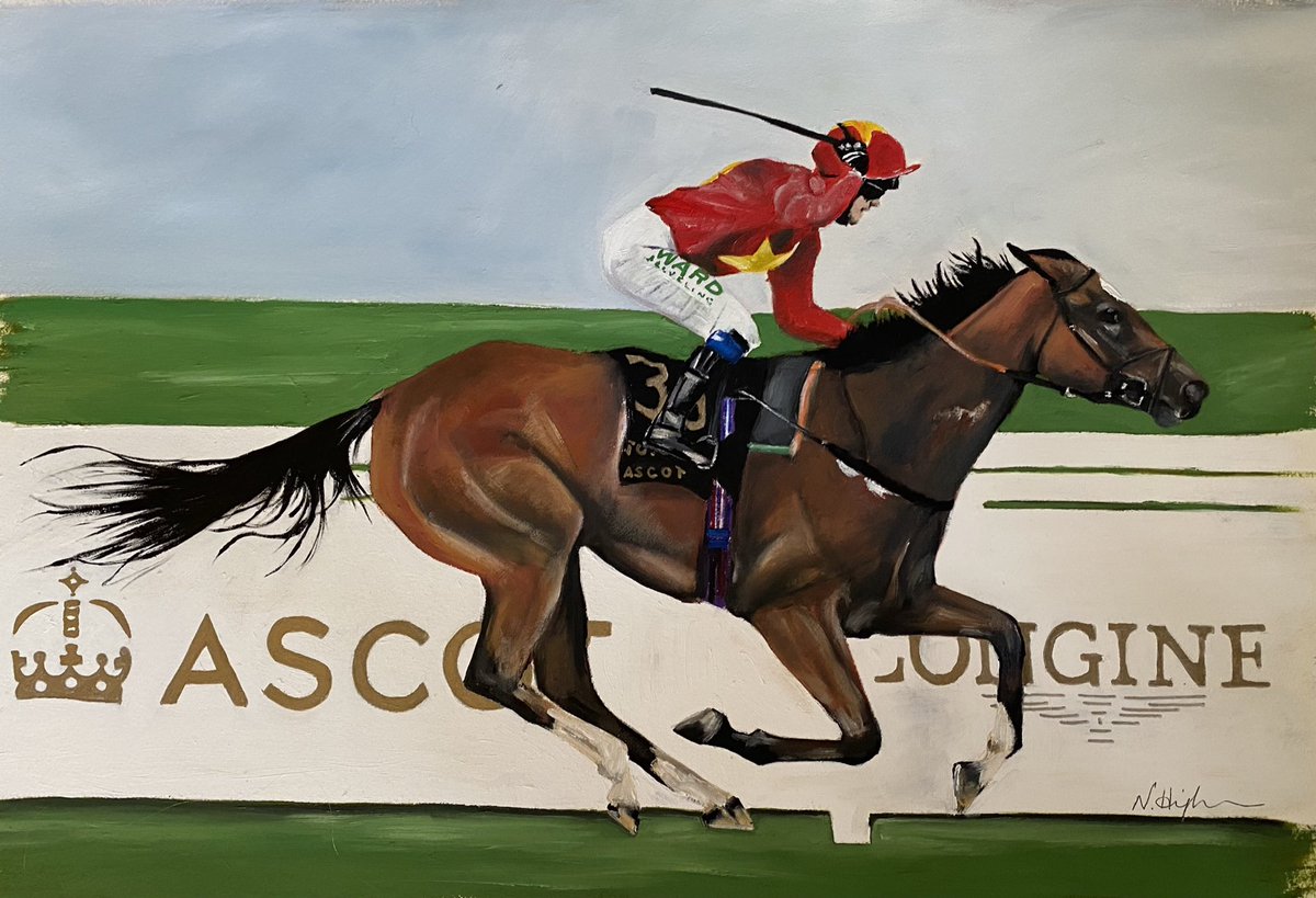 Nattyhigham's tweet photo. Some people say it’s unlucky to hang their painting on the wall before they have finished their racing careers. But I’ve painted this superstar twice and there’s no stopping her #highfieldprincess #GloriousGoodwood #royalascot #nunthorpe #oilpainting #superstar https://t.co/1seovCdD7P