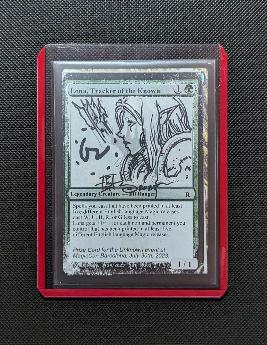 One of my favorite things from the most recent Unknown events in Barcelona  and GenCon is people then taking their playtest cards to artists to get  them to draw in the art.