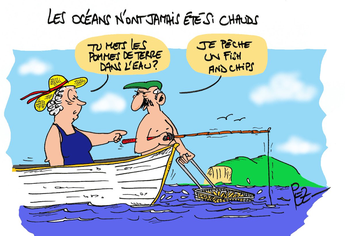 #oceans #mers #Mediterranee #copernicusmarine #Copernicus #rechauffementclimatique #environnement #planete #Terre #temperatures #meteo #FishAndChips #peche #DessinDePresse #dessin