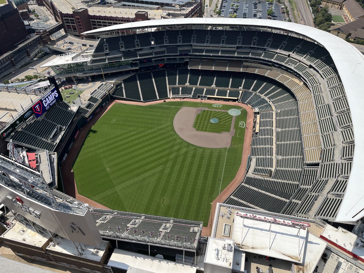 GerhardtAlan's tweet photo. Great tour of North Loop Green Apartments and Office building today. Different perspective of Target Field and downtown from the 35 floor. #@Krausanderson https://t.co/yvqoMihbmI