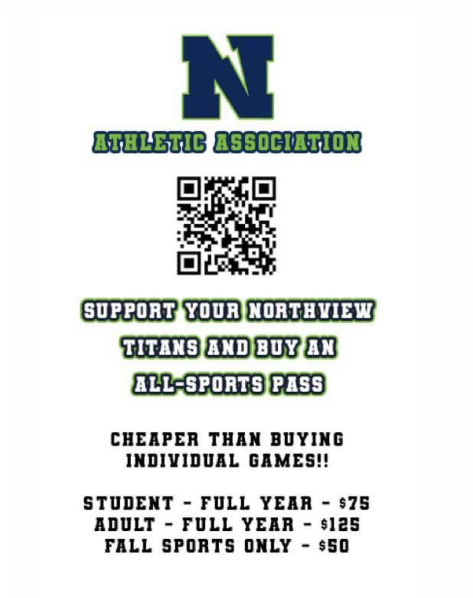 Buy your ALL-sports passes and come support the Titans this year!!  <a href="/NorthviewTitans/">Northview High School</a> <a href="/NHSTitanSB/">Northview Softball</a> <a href="/NorthviewHSFB/">Northview Football</a> <a href="/northview_cheer/">Northview Titans Cheer</a>