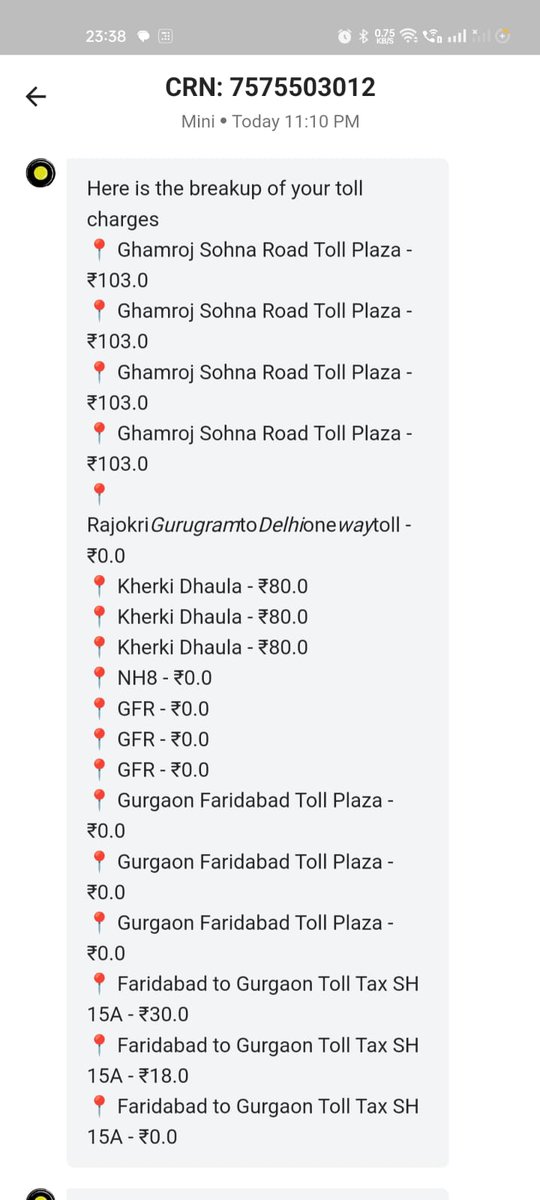 mnrajsingh's tweet image. Took a trip from in Delhi from Aerocity to Chhatarpur via Vasant Kunj. Seems like i have crossed all tolls in Delhi within the 12 kms and ₹ 700 for tolls have been deducted in the meanwhile  @Olacabs @ola_supports is saying they won't do anything about it. #help #OLA #olaapp