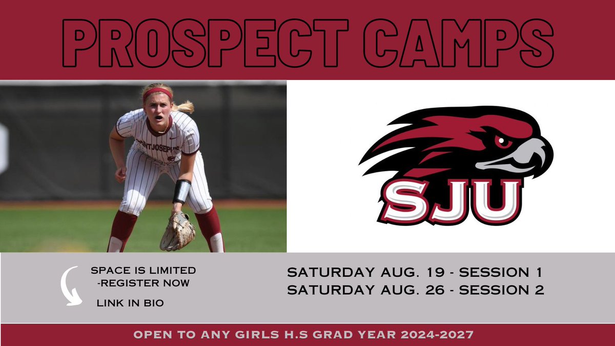 🚨REGISTRATION IS LIVE🚨

📢CALLING ALL CAMPERS📢 join us on Saturday August 19th and Saturday August 26th to showcase your skills and learn from our staff. Space is limited and will fill fast! Register with the link below.
⤵️
info.collegesoftballcamps.com/sjuhawks/

#THWND