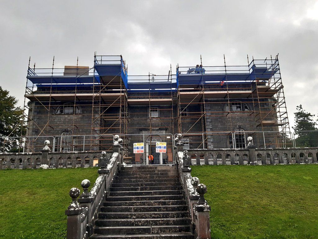 Wmeathheritge's tweet photo. Essential conservation works to the roof of @BelvedereHouse are well underway. The House is closed for the duration of the project, which is being supported under the #HistoricStructuresFund, from @DeptHousingIRL https://t.co/PpZqgDSNz6