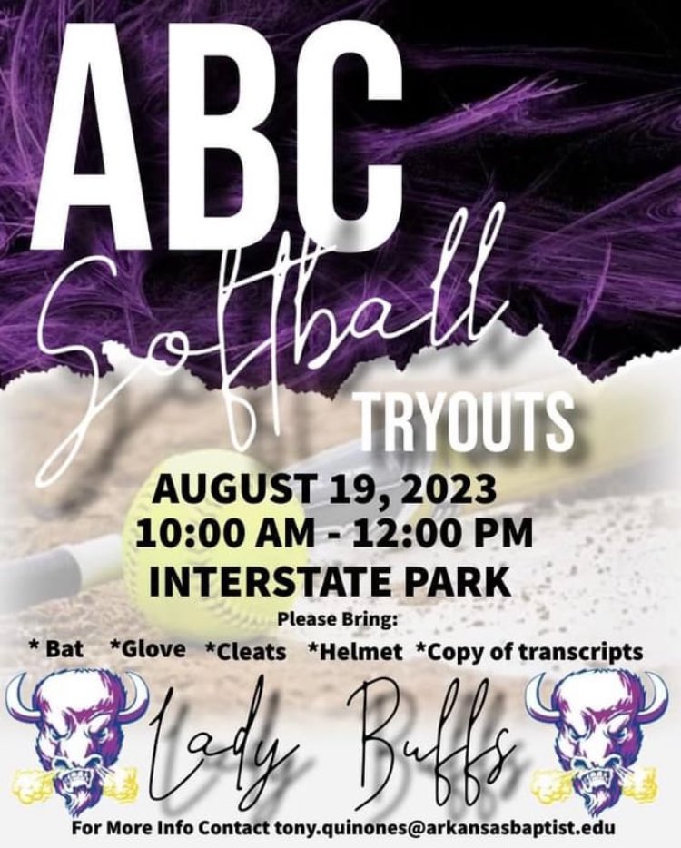 ABC Softball Tryouts! 
See flyer below! 👇