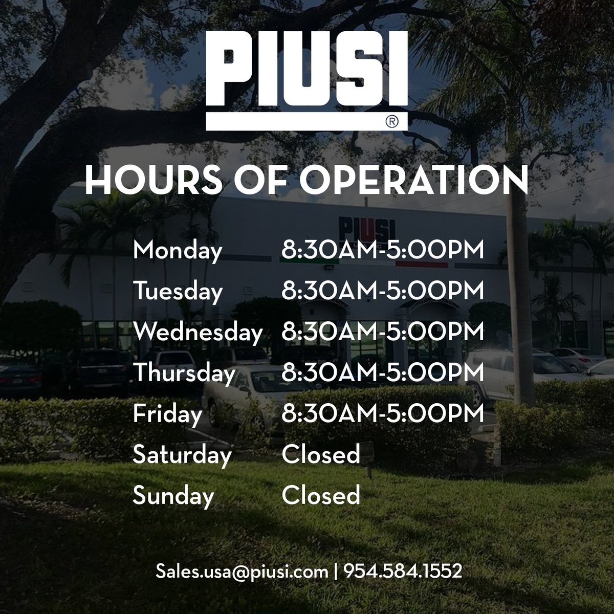 piusiusa's tweet photo. Our office is open Monday - Friday from 8:30PM – 5:00PM (EST).
 
 Give us a call to see how we can help you with your business goals.
 
 #piusi #piusiusa #def #lubricants #fuel #oil https://t.co/YeG9f9qFa5