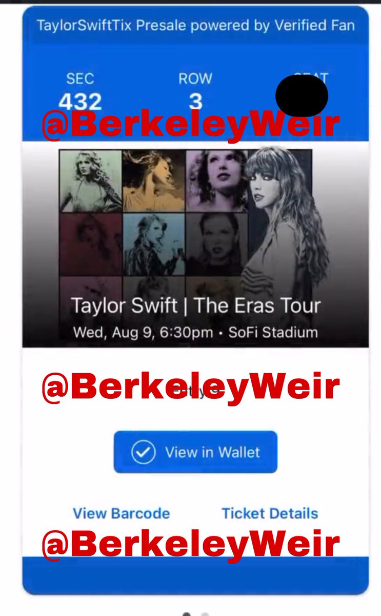 ErasTourResell's tweet photo. Selling ONE (1) UPPER BOWL ticket to the show in Inglewood at SoFi Stadium on 8/9
💌 Selling for $212 TOTAL
💌 DM @BerkeleyWeir if interested
(tickets and price have been verified) 
💌 ONLY USE PAYPAL G&amp;S‼️

🏷 Eras Tour, Taylor Swift https://t.co/Xu8CoyCy9A