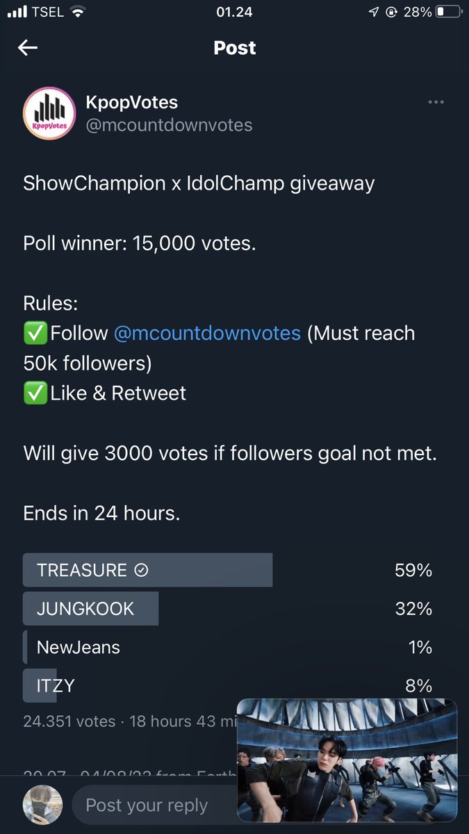 ditseeuu's tweet photo. @mcountdownvotes FOR #TREASURE https://t.co/y7r3Wis0Tg