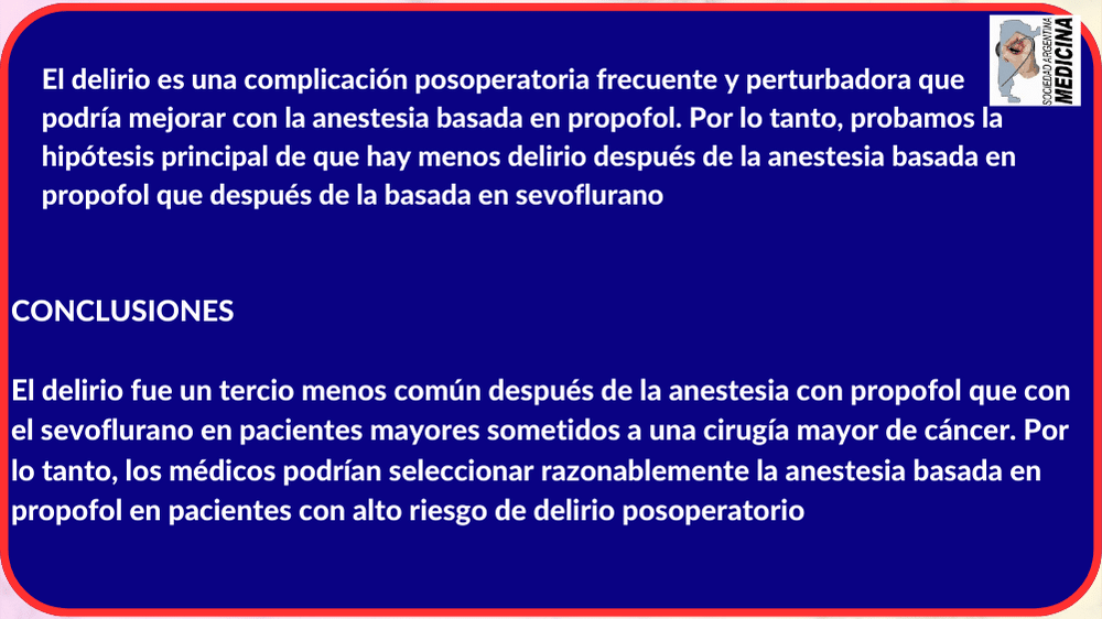 ▶️#Delirio en pacientes mayores que recibieron #anestesia con propofol o sevoflurano para una cirugía mayor de #cáncer.
▶️Beneficios del propofol
▶️<a href="/segg/">Sandra Egging</a> #medicinainterna #geriatria <a href="/ForoFIMI/">FORO FIMI</a> <a href="/MedicinaSAM/">Sociedad Argentina de Medicina (SAM)</a> #internistas
🚩bit.ly/3Kuz2xz