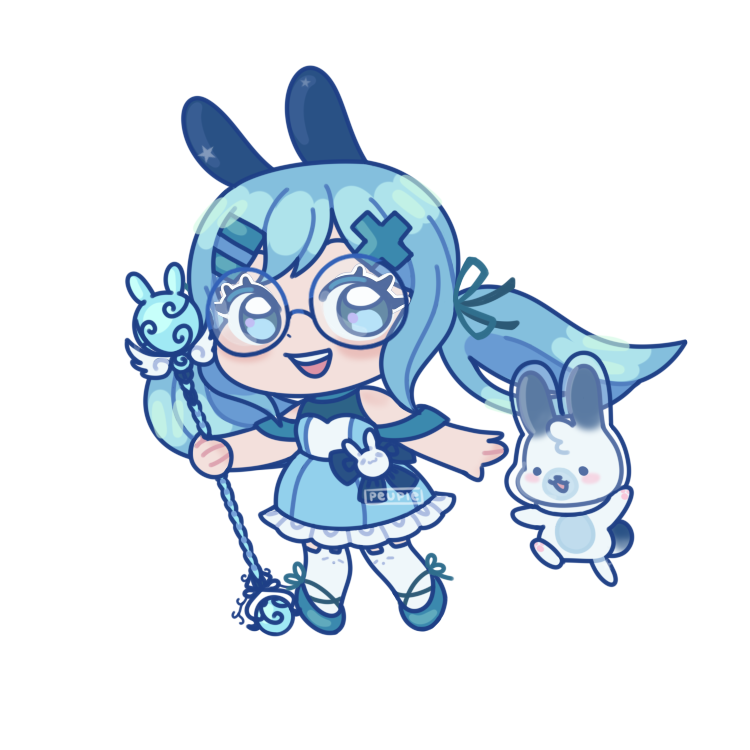 AphreliaVtuber's tweet photo. Some may not know that I actually have a mascot!

His name is Hoshi and it's a white rabbit with black tipped ears and tail with a little astronaut helmet!

Isn't he cute~? 🐇🩵

#ENVtuber #Vtuber https://t.co/zFVof7h2Nj