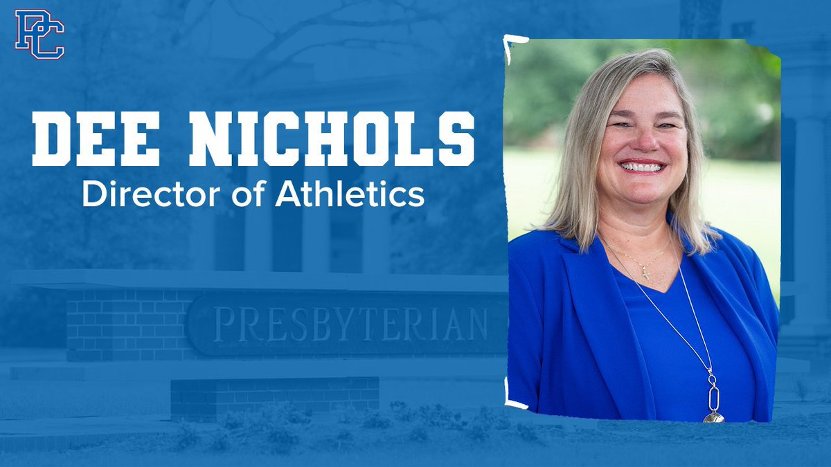Congratulations to Dee Nichols, PC's new Athletic Director!

A longtime leader in the Blue Hose department, Dee succeeds Rob Acunto, who has announced that he will become deputy AD at Fresno St.

Let's give this honorary alumna a rousing welcome to her new position!

#GoBlueHose