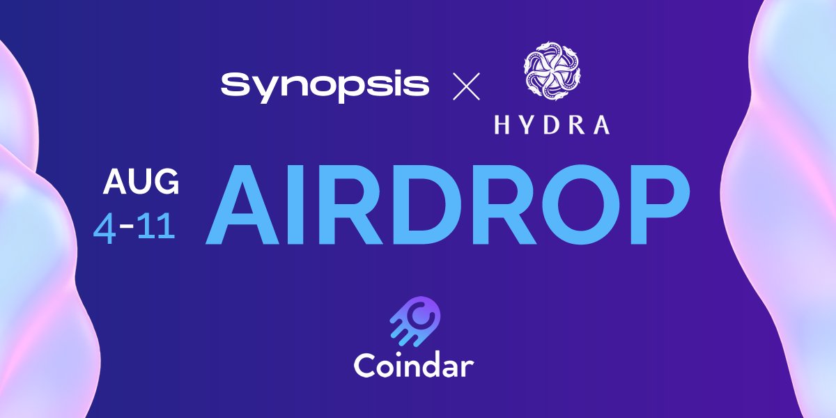 🔥HYDRA, together with Coindar and @synopsisevents, announces the next Giveaway!  

20 lucky ones who complete the conditions will receive 45 HYDRA!  

Airdrop terms and conditions:

coindar.org/en/synergies/e…

💵Get involved and get rich!  

#Airdrop #Giveaway