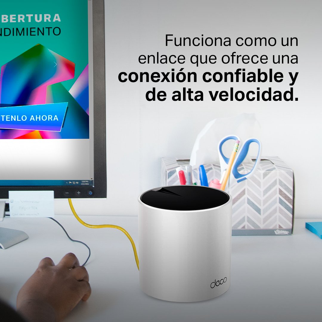TPLinkMX's tweet photo. A través de una conexión cableada, el Backhaul Ethernet te brinda altas velocidades y estabilidad superior al navegar. 🚀✨

Disfruta de esta tecnología integrada en el DECO X55.
➡ https://t.co/b3VGHpvEgZ.

#TPLink #Deco #ConnectionExperience #Mesh https://t.co/GSE5UFjcPB