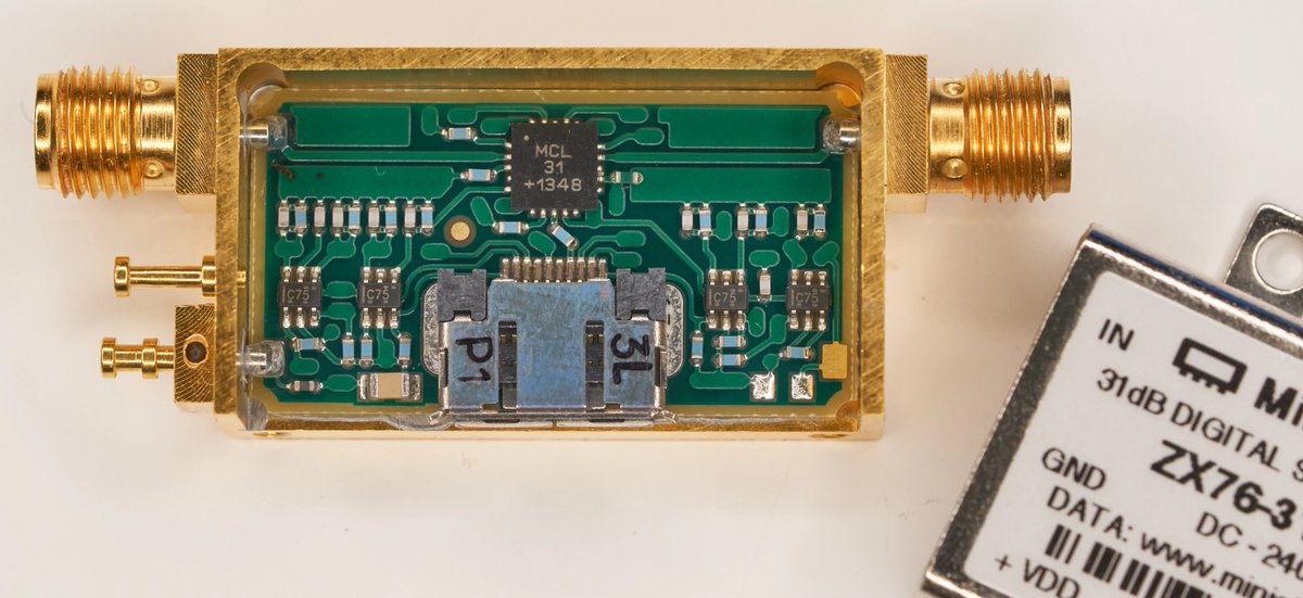 E14Community's tweet photo. "I have a nice #MiniCircuits step attenuator, but it requires a 10-way connector, which I don't have! The photo below shows what the socket looks like. Has anyone seen such a connector before?" https://t.co/LxibwbEnWT https://t.co/oezWTfNDLb