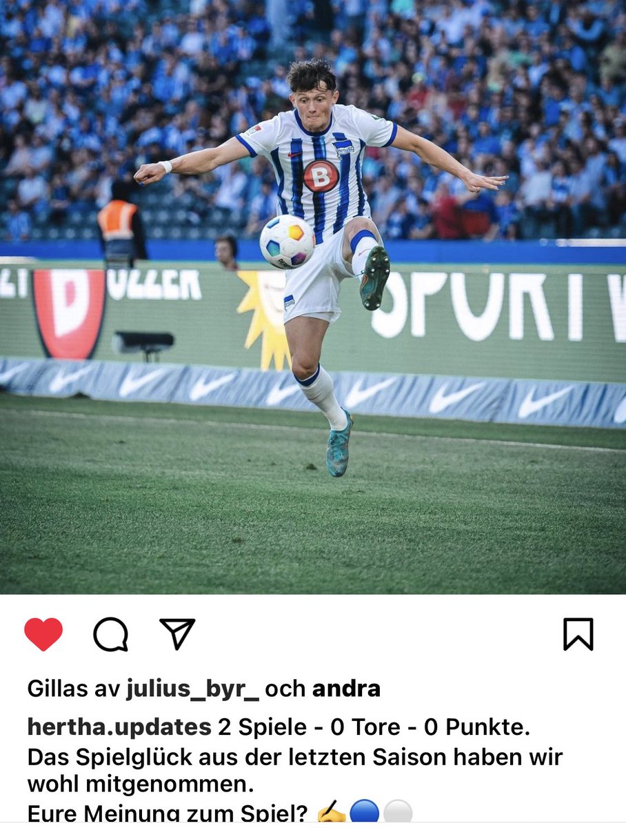 HBSCSVERIGE's tweet photo. Förstår frustrationen!!! Men vi måste ge Fabbe någon match till!!
Tyckte han såg pigg ut idag o hade 2 lägen som skulle suttit!! Speciell nicken i slutet…
Allez zusammen für HERTHA!!! https://t.co/WsmbZh4Mpu