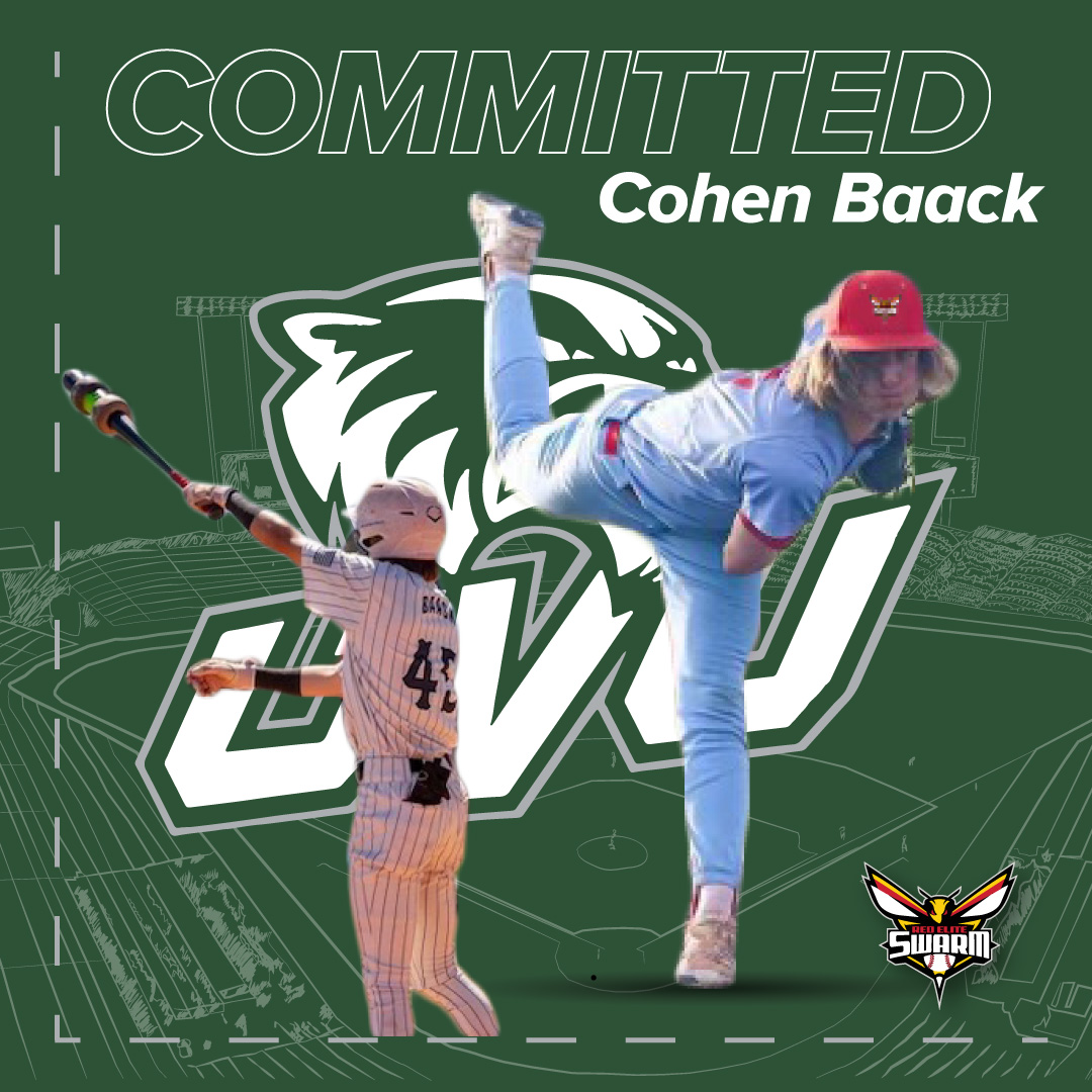 swarmredelite's tweet photo. Congratulations to 2025 RHP Cohen Baack on his commitment to Utah Valley University to further his baseball & academic career! 💚🤍 #GoWolves
#committted @uvubsb @Cohen_baack45 https://t.co/u9oNj10tcU