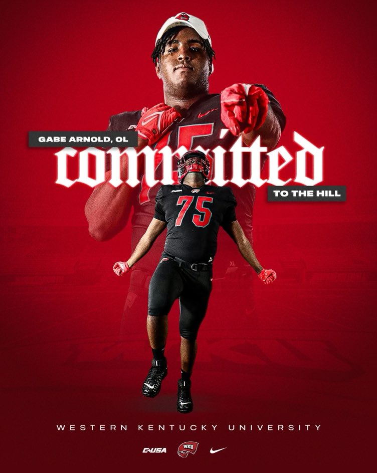 Gabriel Maximus A Arnold (@gabrielarnold0) on Twitter photo I want to thank God first of for this opportunity and keeping me on the right path. And I’m glad to say I committed to Western Kentucky University!🔴⚫️🔥
<a href="/CoachMurray47/">Tyler Murray</a>
<a href="/BHerring60/">Bailey Herring</a>
<a href="/Coach_Shaq_/">Coach Shaq Thomas</a>
<a href="/CoachZLankford/">Zach Lankford</a> I want to thank God first of for this opportunity and keeping me on the right path. And I’m glad to say I committed to Western Kentucky University!🔴⚫️🔥
<a href="/CoachMurray47/">Tyler Murray</a>
<a href="/BHerring60/">Bailey Herring</a>
<a href="/Coach_Shaq_/">Coach Shaq Thomas</a>
<a href="/CoachZLankford/">Zach Lankford</a>