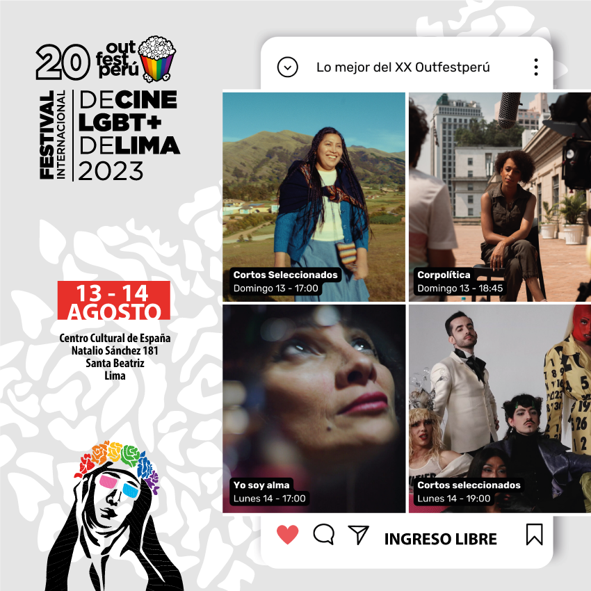 OutfestPeru's tweet photo. Este 13 y 14 de agosto en dos funciones (5 y 7 pm) tendrás la oportunidad de volver a ver algunas de las mejores películas (cortos y largometrajes) del último Outfestperú en el @ccelima (Natalio Sanchez 181 Santa Beatriz). No puedes perder esta oportunidad.
#cinelgtb #outfestperu https://t.co/wdb9Z6vbSa