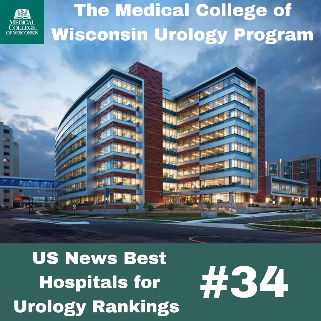 MCW Urology (@mcwurology) on Twitter photo MCW Urology is proud to be included in the US News rankings of Best Hospitals for Urology this year at #34! We appreciate the hard work put in by all members of the Urology team and <a href="/Froedtert/">Froedtert</a> and <a href="/MedicalCollege/">Medical College of Wisconsin</a> on a daily basis to make this possible. #urology #urologymatch MCW Urology is proud to be included in the US News rankings of Best Hospitals for Urology this year at #34! We appreciate the hard work put in by all members of the Urology team and <a href="/Froedtert/">Froedtert</a> and <a href="/MedicalCollege/">Medical College of Wisconsin</a> on a daily basis to make this possible. #urology #urologymatch