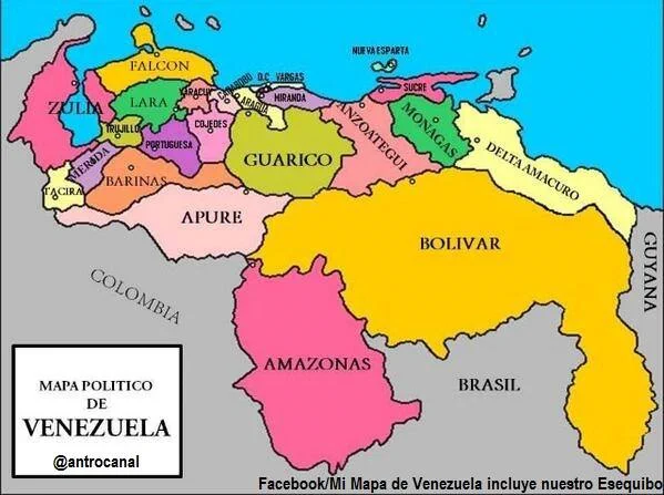 Comparte el Mapa de VENEZUELA 🇻🇪 1.075.987 km2 #MiMapa #4Ago #RT