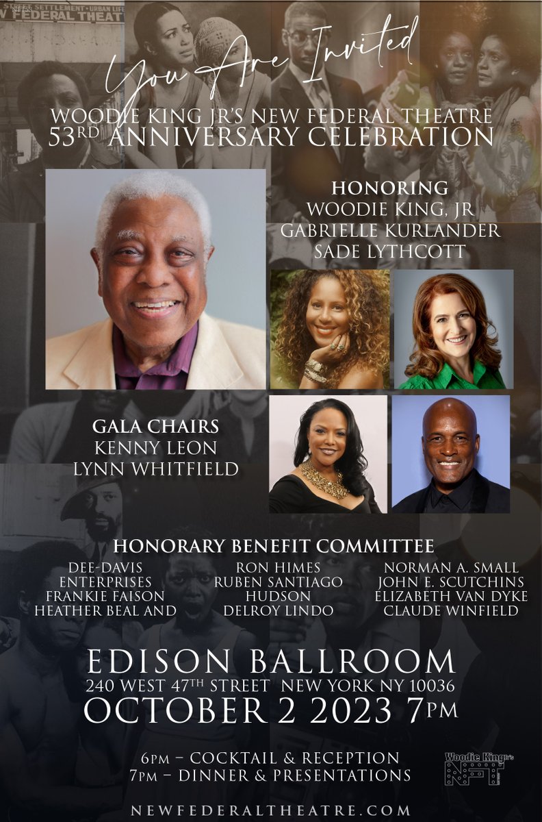 Tickets are now available to our 53rd annual Gala! 

Come celebrate with us as we honor Woodie King Jr., Gabrielle Kurlander, &amp; Sade Lythcott

October 2nd 2023 at 7pm
The Edison Ballroom 

Get tickets here: bit.ly/NFTgala53