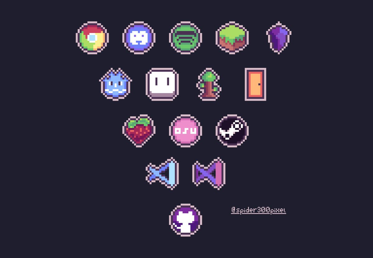 spider300pixel's tweet photo. More epic pastel desktop icons :D. I am open to icons suggestions. #pixelart #icons #pixelartwork #desktopicons https://t.co/PKSRiqePfk