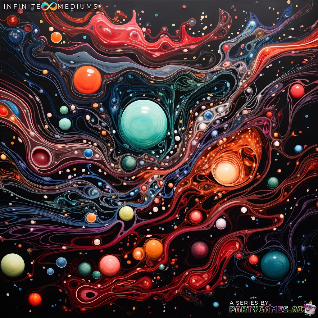 PartyGamesAI's tweet photo. 🎨 Welcome back to "Infinite Mediums" Enter the captivating world of Gravitational Murals, where magnetic and ferrofluid paints dance to form mesmerizing patterns! 🌌🤩 #InfiniteMediums #GravitationalMurals #PartyGamesAI #AIArt #SandboxAI #InteractiveArt https://t.co/NbXVYf6guV