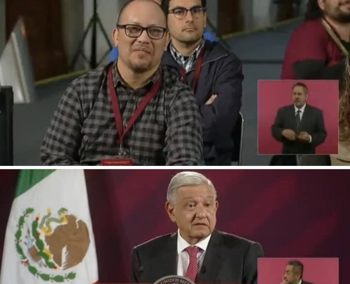 La sonrisa de satisfacción de un reportero que sabe que no es un lamesuelas, y la cara de idiota que pone al anciano al no saber que responder. Esto pasó hoy en la mañanera dónde este reportero le dijo de frente al "estadista" AMLO que es igual que Fox pues está interfiriendo en