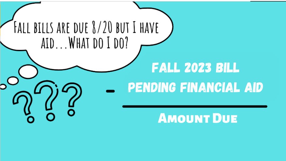 Fall billing due dates are right around the corner. Subtract your pending fall aid from your balance to determine what you owe. Questions about your aid? Contact our office! (financialaid.umbc.edu/contact/)