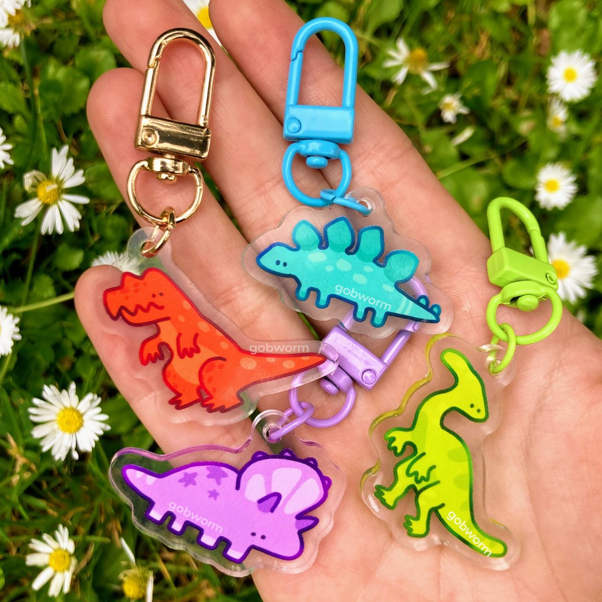 gobwormshop's tweet photo. new dino acrylic charms!! :3 https://t.co/coknwQttMK