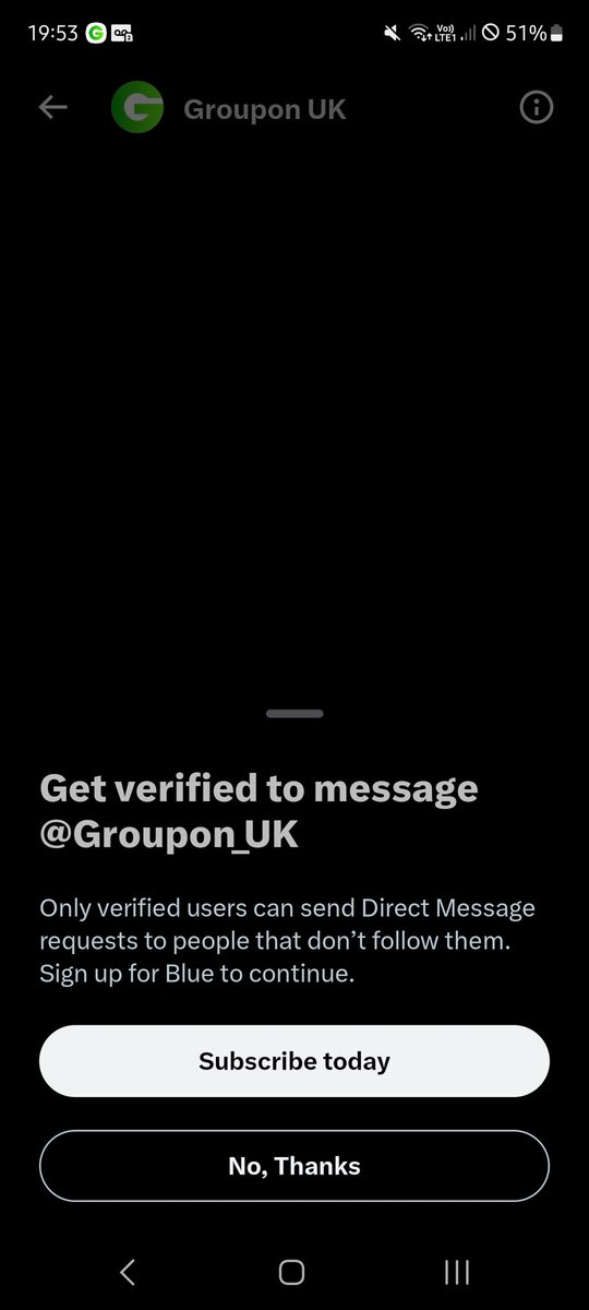AdlibTraveller's tweet photo. @Groupon_UK Please. Rather than an automated reply, can you read the thread and understand that I cannot DM you because you do not accept messages from unverified accounts. https://t.co/C6fzcPyPpo