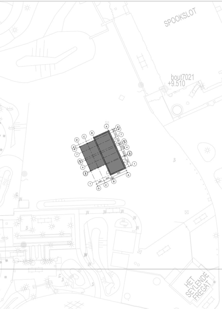 Eftelist's tweet photo. Bouwvergunning ‘t Koetshuys verraadt nog weinig details, en biedt vooral voer voor speculatie. Het is zoals verwacht een recht gebouw, waarop volgens de eerdere concepttekening nog een ruïneus dak op komt, à la de Swarte Kat. https://t.co/Pd6MIt3aM3
