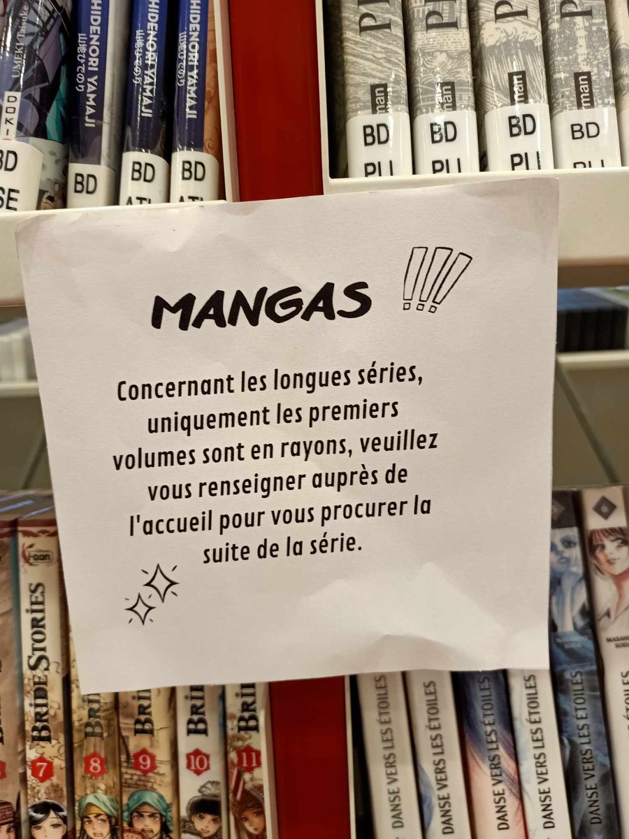 De + en + fréquent en #bibliothèques, face au manque de place, les #BandeDessinées, #Mangas, #Comics sont renvoyé en partie en prêt indirect. L'espace : un nœud de nos lieux ! Et le désherbage est complexe quand la rotation est excellente. #BD
