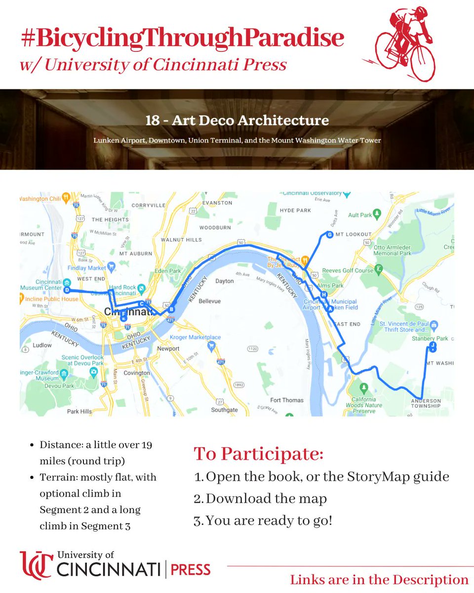 University of Cincinnati Press (@ucincipress) on Twitter photo 🚲Day 18
Explore #Cincinnati and it's surroundings with #Storymaps and #BicyclingThroughParadise
Link to interactive maps:
buff.ly/3Mk6M2C
Link to purchase the book:
buff.ly/3ZuILJC
#publisher #publishing #newbook #cincinnati #uofcincy #ucincy #library #books 🚲Day 18
Explore #Cincinnati and it's surroundings with #Storymaps and #BicyclingThroughParadise
Link to interactive maps:
buff.ly/3Mk6M2C
Link to purchase the book:
buff.ly/3ZuILJC
#publisher #publishing #newbook #cincinnati #uofcincy #ucincy #library #books