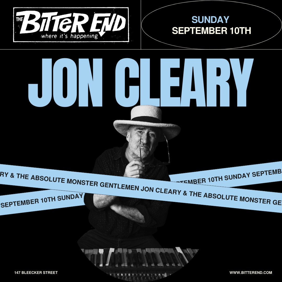 🚨BIG ANNOUNCEMENT🚨 Beloved New Orleans artist Jon Cleary will hit the bitter end this September. Tickets are on sale now, get them before they’re gone!