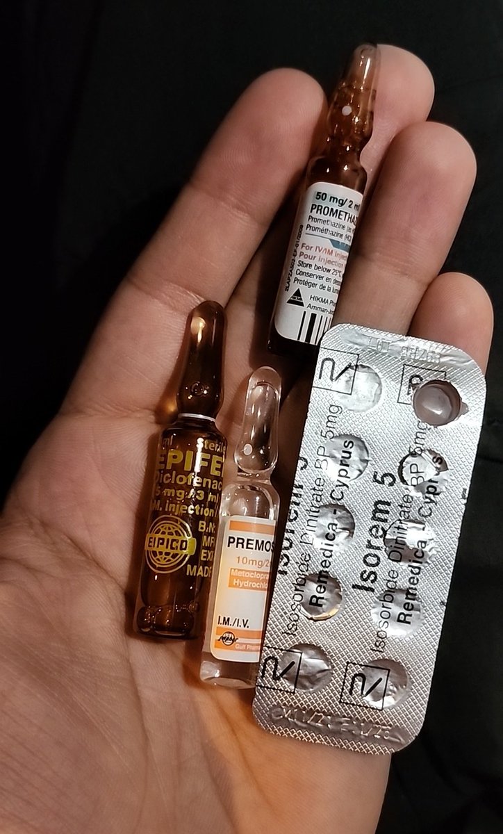 اختار علاج وأكتب اي معلومه تعرفها عنه:
1- Promethazine
2- Diclofenace
3- Metacloprmide (Premosan)
4- Isosorbide dinitrate