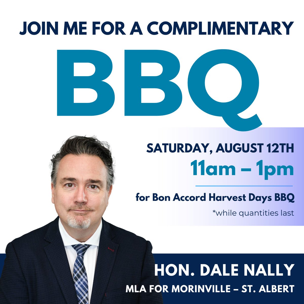 Mark your calendar!  Join me next Saturday,  August 12,    for a Complimentary BBQ at the Bon Accord Harvest Days BBQ.  See you there. #bonaccordharvestdaysbbq #bonaccord