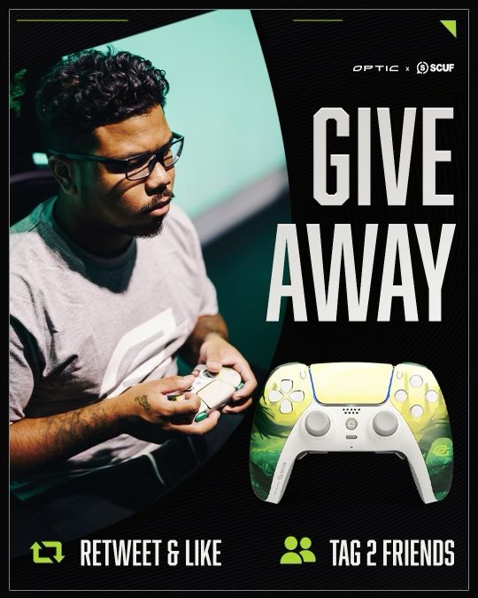 Kuavo's tweet image. Gotta giveback to the #GreenWall for all of the support this past week 🦖

One lucky winner will win a OpTicGaming x @SCUFGaming Evergreen Controller.

🔁 Retweet &amp;amp; Like
👥 Tag 2 Friends
scuf.co/OpTic