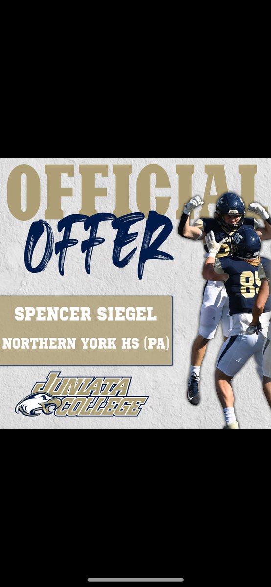 Spencer Siegel (@sts224_) on Twitter photo Following a great conversation with @CoachOLTread, I am proud to announce my second official offer from <a href="/juniatacollege/">Juniata College</a>! <a href="/mildawg37/">Bill Miller</a> <a href="/BowmanGreg/">Greg Bowman</a> <a href="/SportsByBLinder/">Brian Linder</a> Following a great conversation with @CoachOLTread, I am proud to announce my second official offer from <a href="/juniatacollege/">Juniata College</a>! <a href="/mildawg37/">Bill Miller</a> <a href="/BowmanGreg/">Greg Bowman</a> <a href="/SportsByBLinder/">Brian Linder</a>