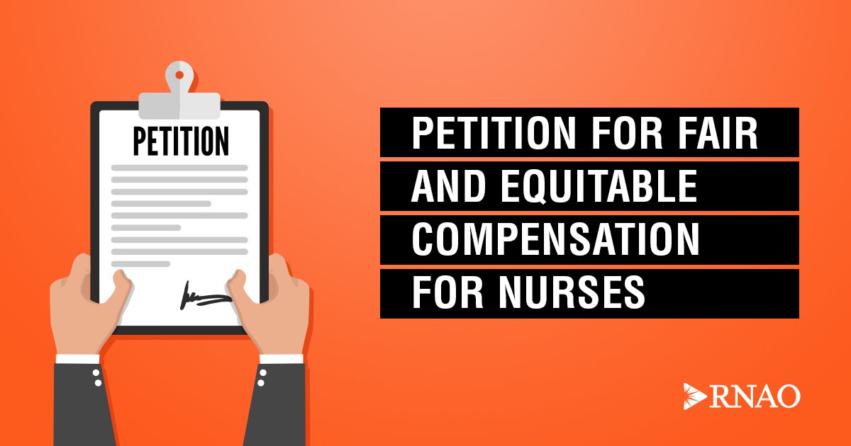 RNAO's tweet photo. Nurses deserve thriving work environments &amp; fair &amp; equitable compensation.💯

Download, sign &amp; circulate our petition to help get signatures from your peers, coworkers, family and neighbours.

➡️Join the movement to help nurses: https://t.co/yC9sTv6hH2

#onpoli @ClaudetteHollow https://t.co/K84yc9LNzB