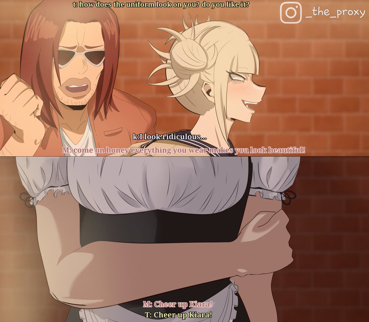 The_proxy_'s tweet photo. #BNHAOC  #MHAOC

Kiara works at the bar together with Kurogiri, here we can see how he chooses the correct uniform for Kiara🖤
#BNHAOC #shigarakitomura #bokunohero #ilustracion #mha #mhaocxcanon  #bnhaart #dabitodoroki #togahimiko #dabi #twice #shigarakixoc #minicomic #mhaart https://t.co/dbmQqn8Q1y