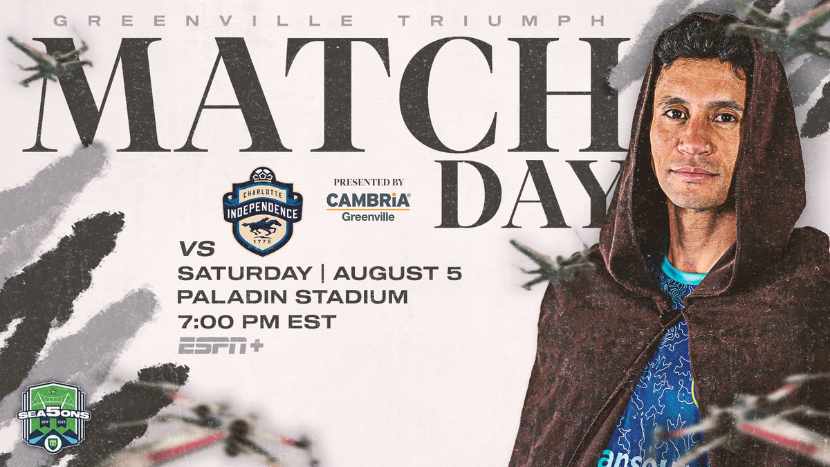 𝘾𝙝𝙚𝙬𝙞𝙚, 𝙬𝙚’𝙧𝙚 𝙝𝙤𝙢𝙚.

Star Wars Night kicks off at 7 PM ET, presented by <a href="/Cambria_Hotels/">Cambria Hotels</a>! We host <a href="/Independence/">Charlotte Independence</a> for the first time in Paladin Stadium. Be one of the first 1500 fans in the stadium and receive a free light-up saber!

🎟️: bit.ly/3rkiT4l