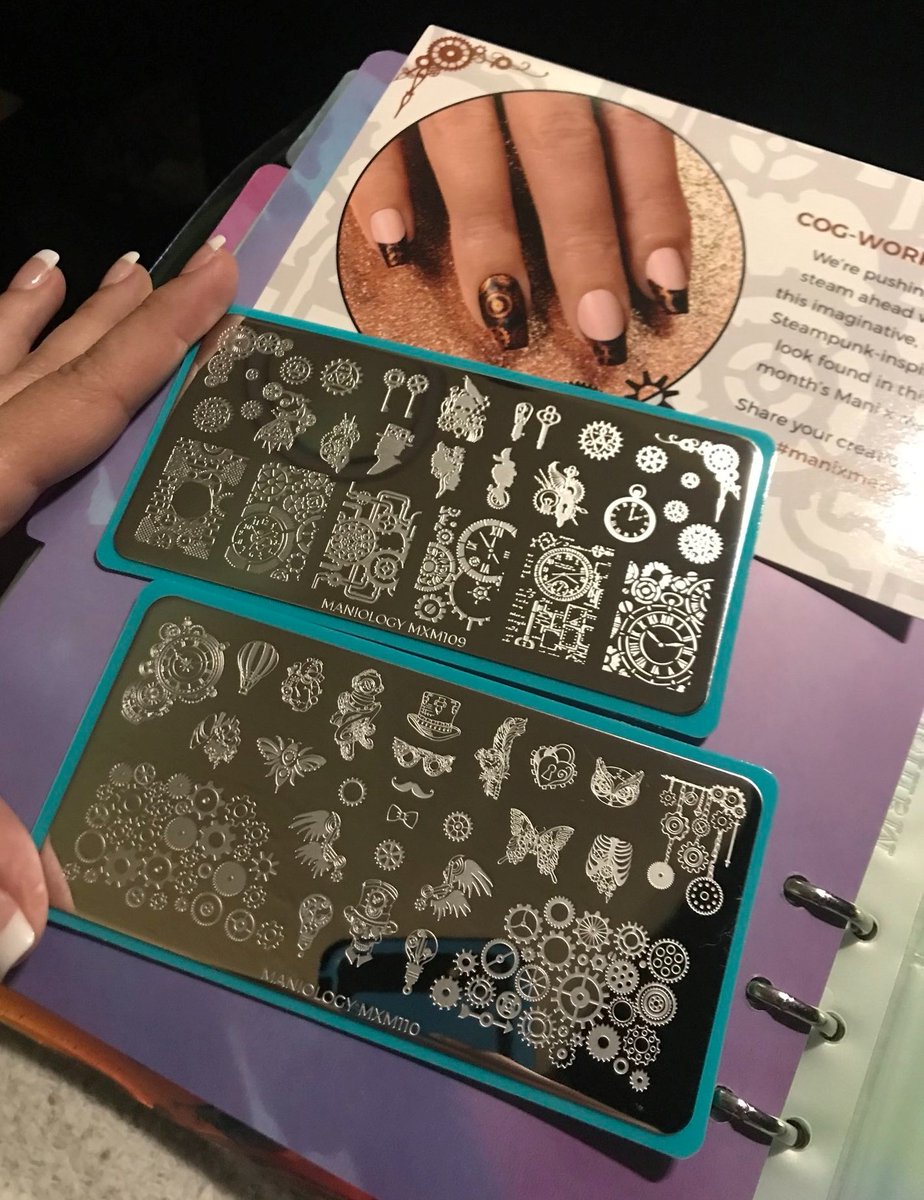 ladymwhiteraven's tweet image. Oooooo I can't WAIT to plan out this new nail stamping project.  Going to be great for faire 😻 #maniology #manixmebox #nailart